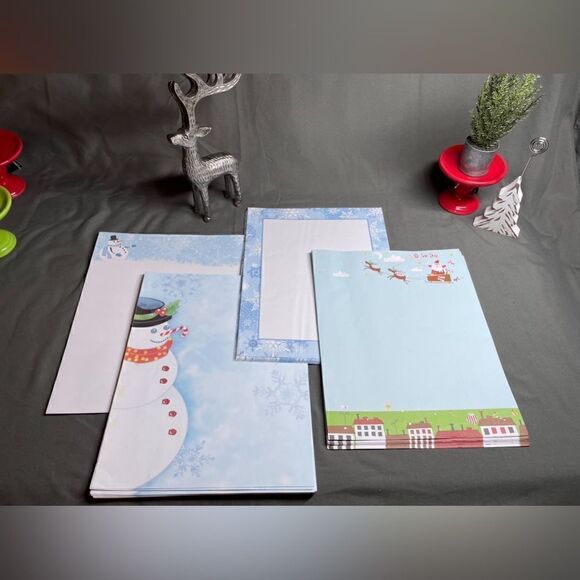 21 NEW Santa Ho! Ho!Ho! Stationery NWOT Holiday Border Colorful Imprinta… - Picture 4 of 4